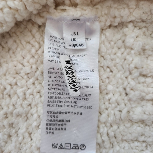 Anthropologie Cream Ivory Fuzzy Pullover Chunky Knit Sweater Size Large - Picture 10 of 11